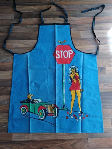 Schürze blau 86cm lang - schürze,